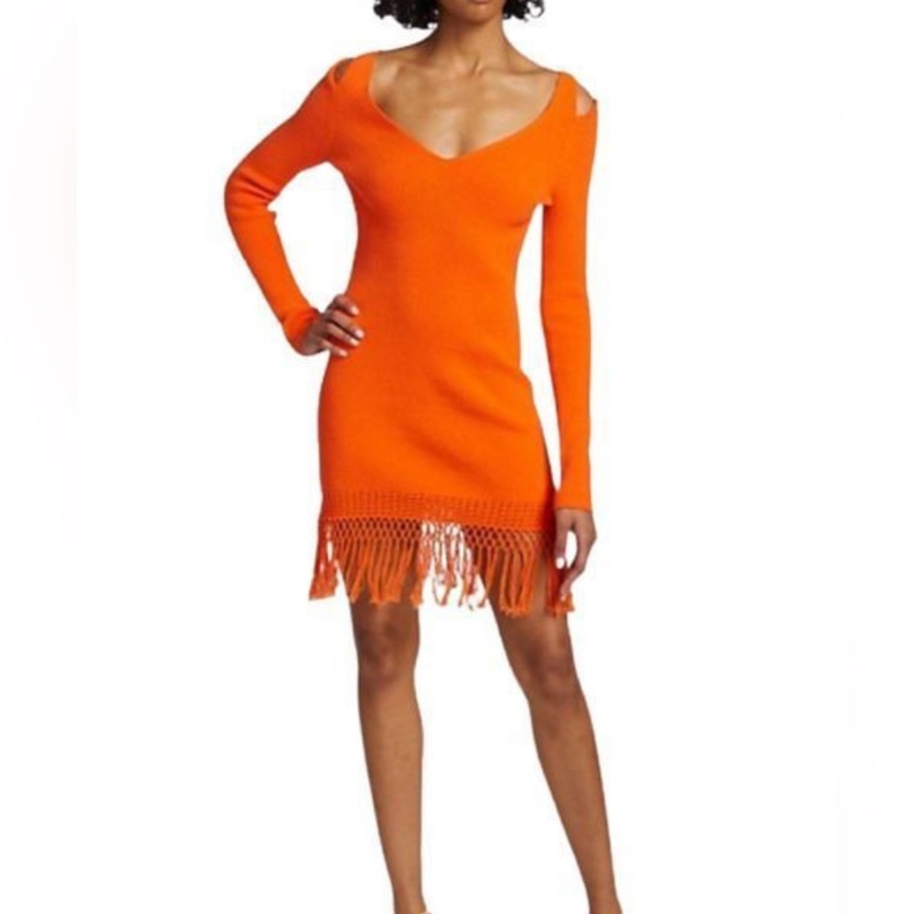 Derekβ Lam 10 Crosby Atlantis Ribbed Cutout Mini Bodycon Dress Size SP
